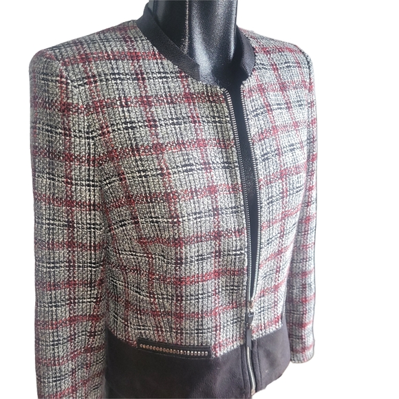 Vex Collections Tweed Zip Up Blazer M - Picture 3 of 7